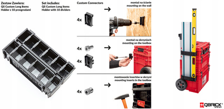 QBRICK LONG ITEMS HOLDER 2szt. UCHWYT NA DŁUGIE PRZEDMIOTY DO SKRZYŃ QBRICK