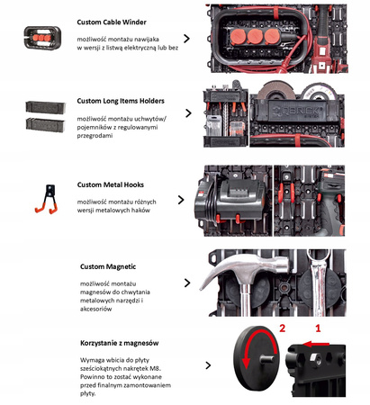 QBRICK SYSTEM CUSTOM PEGBOARD 2szt. TABLICA WARSZTATOWA NARZĘDZIOWA