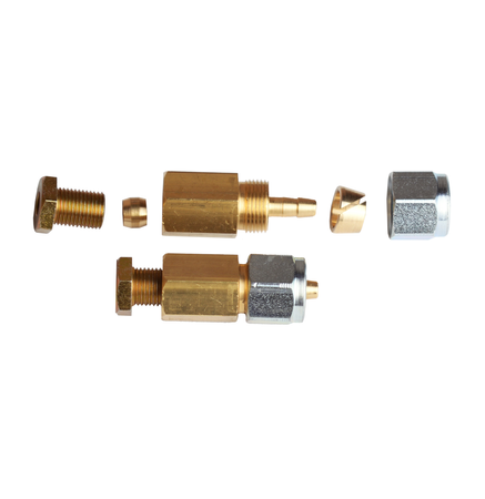 Złączka prosta przewodu PCV 6mm  na rurkę miedzianą 6mm