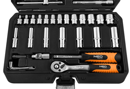 NEO SET OF SOCKET WRENCHES 1/4" 55 EL 10-201