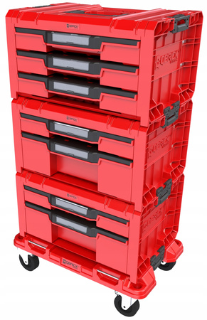 QBRICK ZESTAW SET 3 PRO DRAWER WORKSHOP RED ULTRA HD ZESTAW SKRZYNEK NARZĘDZIOWYCH
