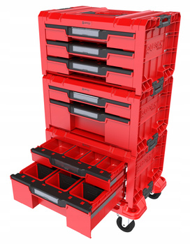 QBRICK ZESTAW SET 3 PRO DRAWER WORKSHOP RED ULTRA HD ZESTAW SKRZYNEK NARZĘDZIOWYCH